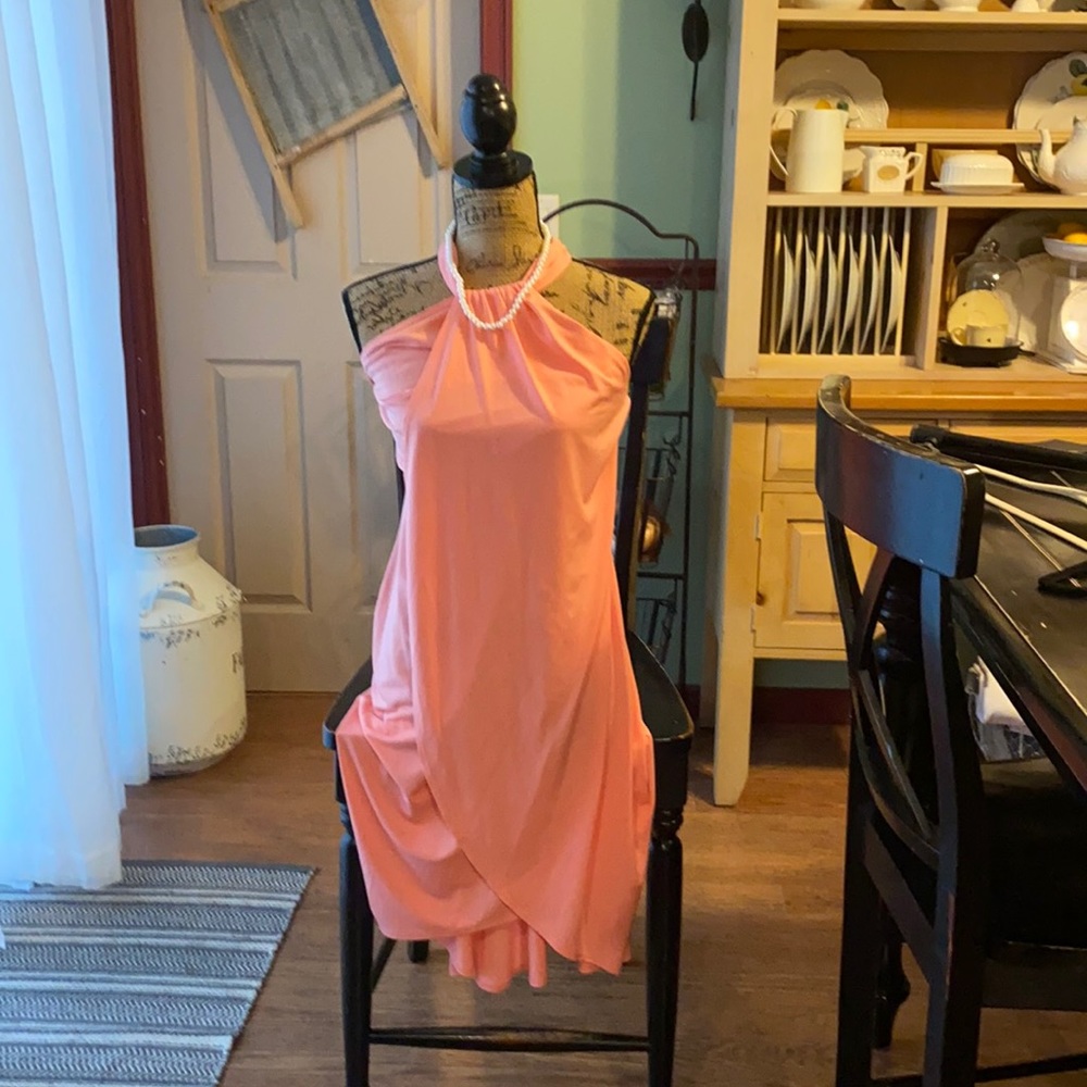 Peach halter dress